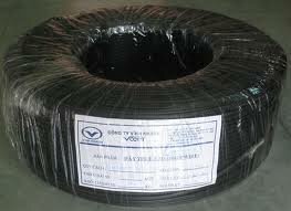 Cáp điện thoại 1 đôi, 2 lõi - 2x0,5mm hay còn gọi là dây thuê bao, có dây gia cường, treo trong nhà hoặc ngoài trời