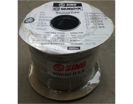 Dây điện thoại Vanlock 2 đôi, 4 lõi đồng tiết diện 0,4mm (4C/2PR), có dầu chống ẩm, bọc bạc chống nhiễu